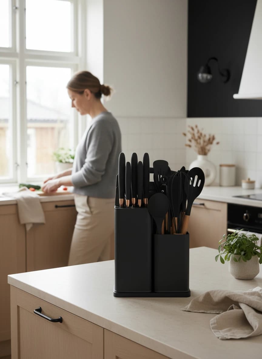 19-delige keukenset — Zwart — tweede afbeelding