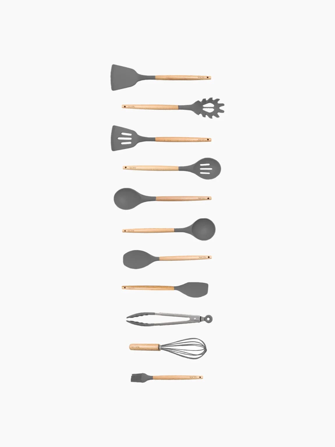 19-delige keukenset Grijs — pollepels