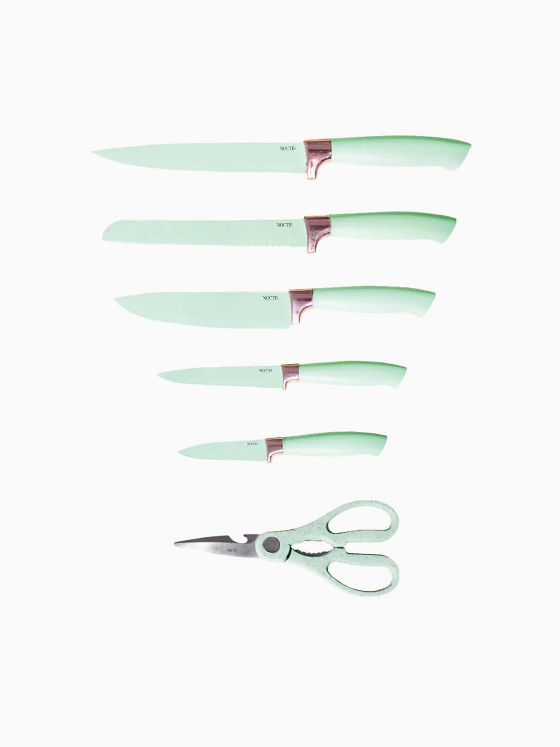 19-delige keukenset Mintgroen — messen