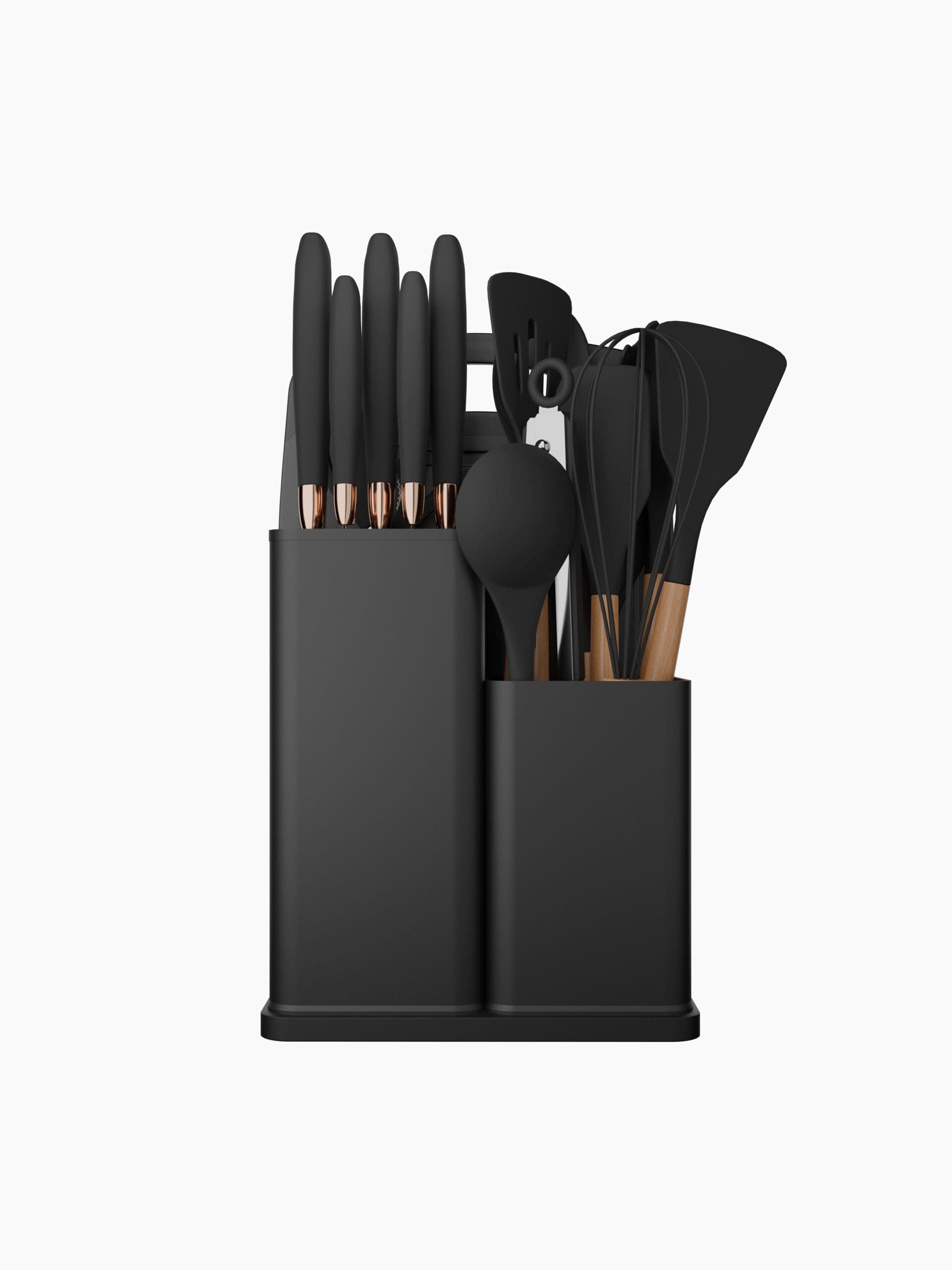 19-delige keukenset — Zwart