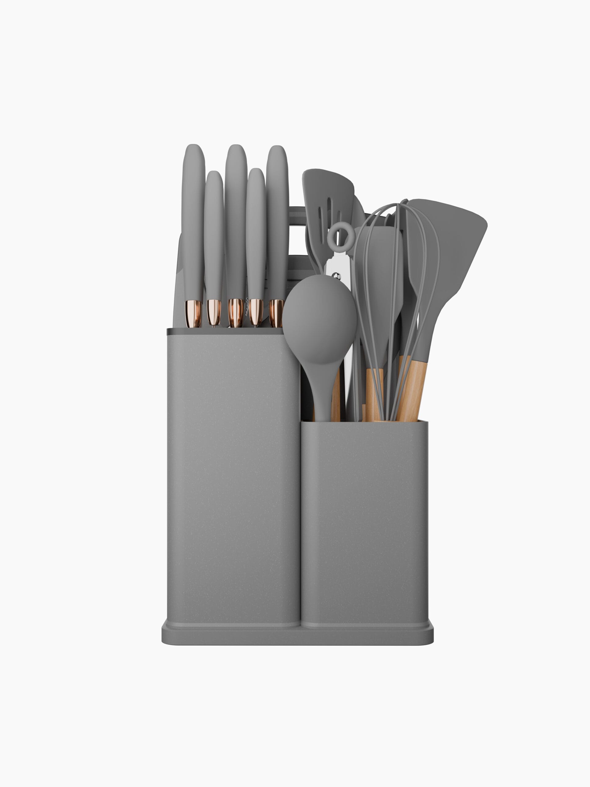 19-delige keukenset grijs